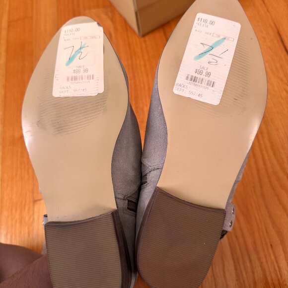 Fergie Gray Suede Buckle Booties – Size 7.5 - Picture 2 of 2